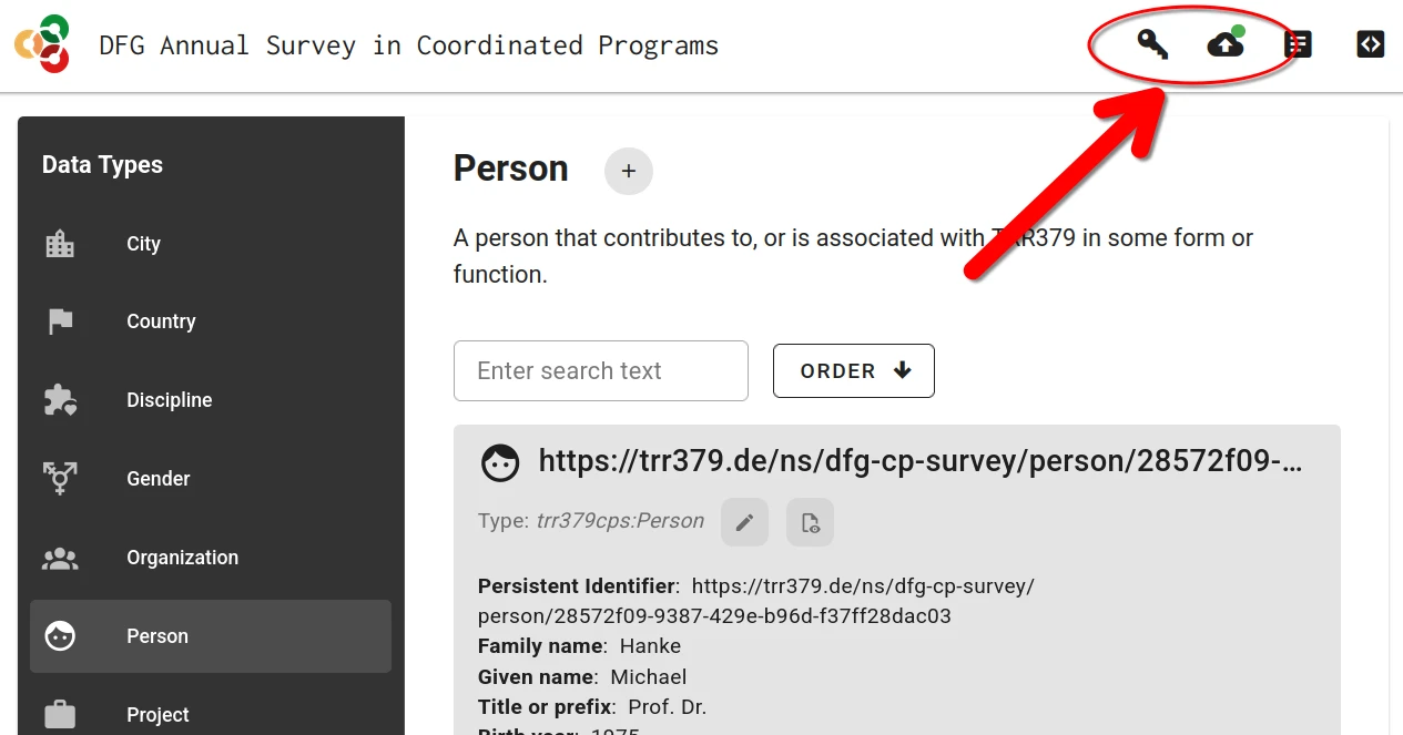 Screenshot showing the form submit button