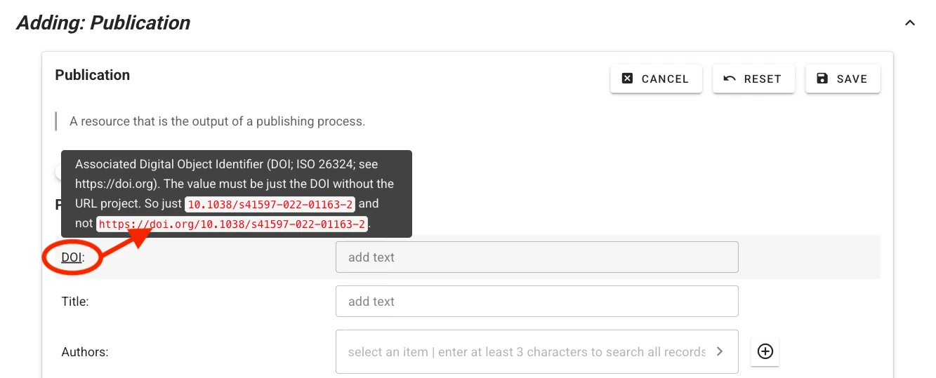 Screenshot showing where to hover to access the context help